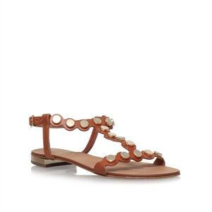 KURT GEIGER CARVELA KLIFF TAN LEATHER SANDALS